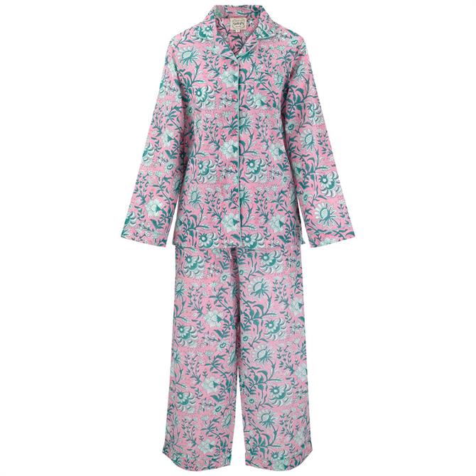 Dilli Grey Pink Winter Jasmine Pyjama Set